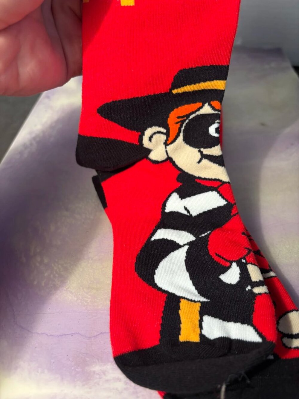 NEW McDonald's Restaurant McHappy Day HAMBURGLAR Socks Collectible